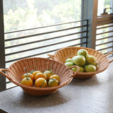 Maxbell Portable  Rattan Fruit Storage Basket Table Organizer  Brown