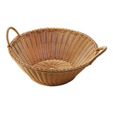 Maxbell Portable  Rattan Fruit Storage Basket Table Organizer  Brown