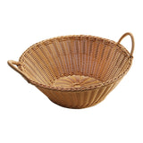 Maxbell Portable  Rattan Fruit Storage Basket Table Organizer  Brown