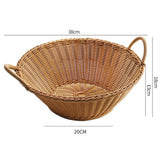 Maxbell Portable  Rattan Fruit Storage Basket Table Organizer  Brown