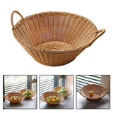 Maxbell Portable  Rattan Fruit Storage Basket Table Organizer  Brown