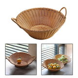 Maxbell Portable  Rattan Fruit Storage Basket Table Organizer  Brown