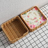 Maxbell Rustic Woven Napkin Holder Serving Tray Towel Holder for Living Room Bedroom