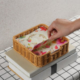 Maxbell Rustic Woven Napkin Holder Serving Tray Towel Holder for Living Room Bedroom