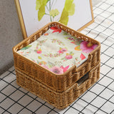 Maxbell Rustic Woven Napkin Holder Serving Tray Towel Holder for Living Room Bedroom