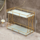 Maxbell Iron Cosmetic Storage Rack Storage Box Organizer for Bathroom Countertop White