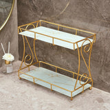 Maxbell Iron Cosmetic Storage Rack Storage Box Organizer for Bathroom Countertop White