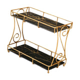 Maxbell Iron Cosmetic Storage Rack Storage Box Organizer for Bathroom Countertop Black