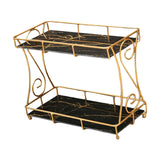 Maxbell Iron Cosmetic Storage Rack Storage Box Organizer for Bathroom Countertop Black