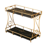 Maxbell Iron Cosmetic Storage Rack Storage Box Organizer for Bathroom Countertop Black