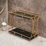 Maxbell Iron Cosmetic Storage Rack Storage Box Organizer for Bathroom Countertop Black