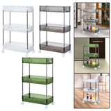 Maxbell 3 Tier Rolling Storage cart Roller Rack for Kitchen Bedroom Hallway black