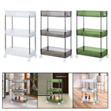 Maxbell 3 Tier Rolling Storage cart Roller Rack for Kitchen Bedroom Hallway black