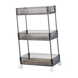 Maxbell 3 Tier Rolling Storage cart Roller Rack for Kitchen Bedroom Hallway black