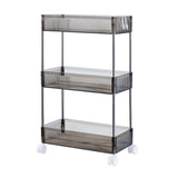 Maxbell 3 Tier Rolling Storage cart Roller Rack for Kitchen Bedroom Hallway black