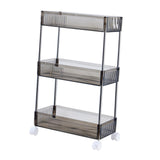 Maxbell 3 Tier Rolling Storage cart Roller Rack for Kitchen Bedroom Hallway black