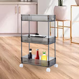 Maxbell 3 Tier Rolling Storage cart Roller Rack for Kitchen Bedroom Hallway black