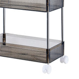 Maxbell 3 Tier Rolling Storage cart Roller Rack for Kitchen Bedroom Hallway black