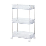 Maxbell 3 Tier Rolling Storage cart Roller Rack for Kitchen Bedroom Hallway clear