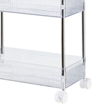 Maxbell 3 Tier Rolling Storage cart Roller Rack for Kitchen Bedroom Hallway clear