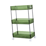 Maxbell 3 Tier Rolling Storage cart Roller Rack for Kitchen Bedroom Hallway green