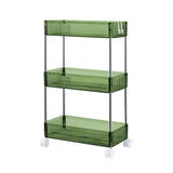 Maxbell 3 Tier Rolling Storage cart Roller Rack for Kitchen Bedroom Hallway green