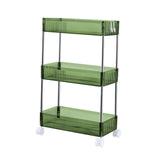 Maxbell 3 Tier Rolling Storage cart Roller Rack for Kitchen Bedroom Hallway green