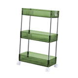 Maxbell 3 Tier Rolling Storage cart Roller Rack for Kitchen Bedroom Hallway green