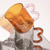 Maxbell Colorful Glass Mug Breakfast Drink Mug 15oz for Milk Water Office