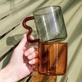Maxbell Colorful Glass Mug Breakfast Drink Mug 15oz for Milk Water Office