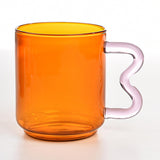 Maxbell Colorful Glass Mug Breakfast Drink Mug 15oz for Milk Water Office