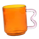 Maxbell Colorful Glass Mug Breakfast Drink Mug 15oz for Milk Water Office