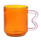 Maxbell Colorful Glass Mug Breakfast Drink Mug 15oz for Milk Water Office