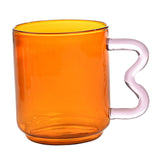 Maxbell Colorful Glass Mug Breakfast Drink Mug 15oz for Milk Water Office