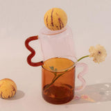 Maxbell Colorful Glass Mug Breakfast Drink Mug 15oz for Milk Water Office