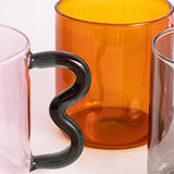 Maxbell Colorful Glass Mug Breakfast Drink Mug 15oz for Milk Water Office