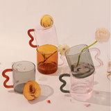 Maxbell Colorful Glass Mug Breakfast Drink Mug 15oz for Milk Water Office