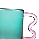 Maxbell Colorful Glass Mug Breakfast Drink Mug 15oz for Milk Water Office
