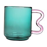 Maxbell Colorful Glass Mug Breakfast Drink Mug 15oz for Milk Water Office