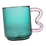 Maxbell Colorful Glass Mug Breakfast Drink Mug 15oz for Milk Water Office