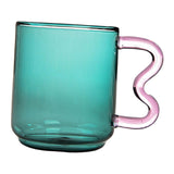 Maxbell Colorful Glass Mug Breakfast Drink Mug 15oz for Milk Water Office