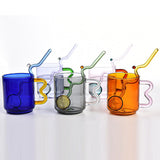 Maxbell Colorful Glass Mug Breakfast Drink Mug 15oz for Milk Water Office