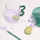 Maxbell Colorful Glass Mug Breakfast Drink Mug 15oz for Milk Water Office
