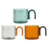 Maxbell milk Tea Cup with Handle Heat Resistance for Office Flower Tea Cereal Green
