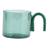 Maxbell milk Tea Cup with Handle Heat Resistance for Office Flower Tea Cereal Green
