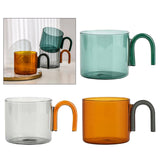 Maxbell milk Tea Cup with Handle Heat Resistance for Office Flower Tea Cereal Green