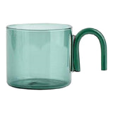 Maxbell milk Tea Cup with Handle Heat Resistance for Office Flower Tea Cereal Green