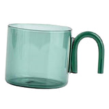 Maxbell milk Tea Cup with Handle Heat Resistance for Office Flower Tea Cereal Green