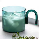 Maxbell milk Tea Cup with Handle Heat Resistance for Office Flower Tea Cereal Green