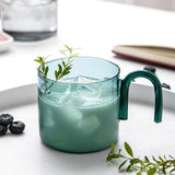 Maxbell milk Tea Cup with Handle Heat Resistance for Office Flower Tea Cereal Green